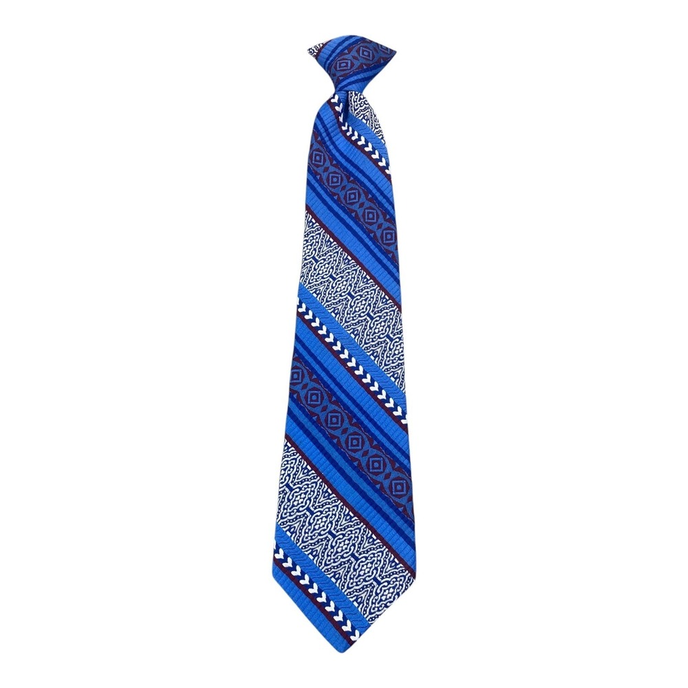 Vintage 40s-50s Beau Brummell "Snapper" Clip On Tie Retro Geometric Aztec Floral